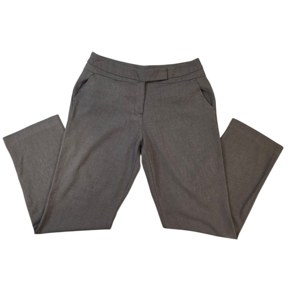 Worthington Pants Womens 8P Gray Modern Fit Trouser Leg Flat Front